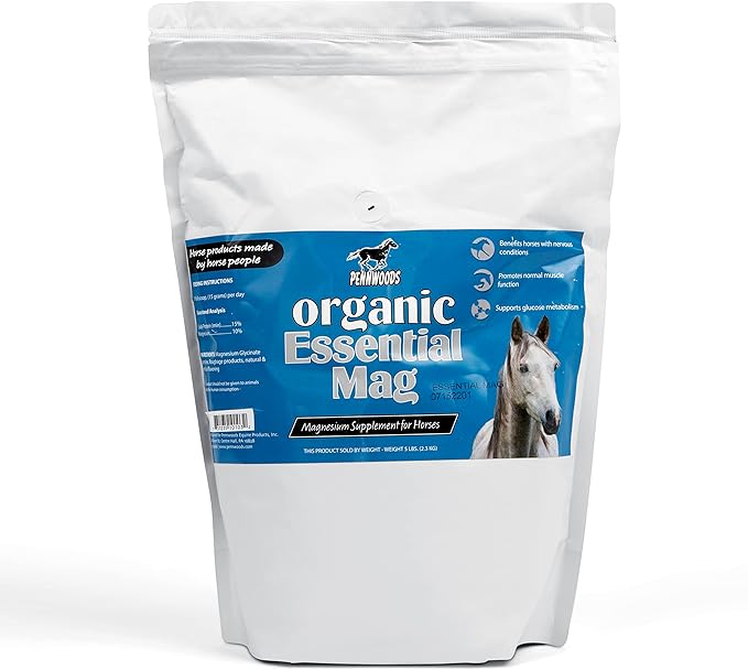 Pennwoods Organic Essential Mag, Magnesium for Horses Supplement, Aids in Glucose Metabolism, Reducing Stress and Provides Calm for Your Horse, 5 LB Bag