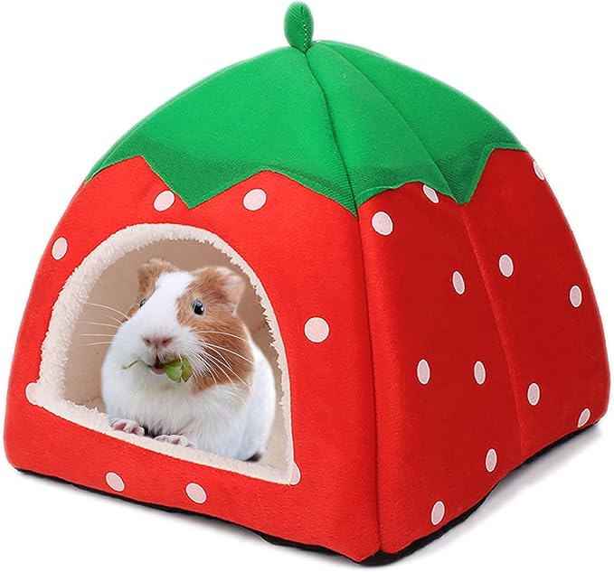 Guinea Pig Hideout Bed Dwarf Rabbit House Cave Accessories Cozy Hide-Out for Little Bunny Hedgehog Ferret Chinchilla&Other Small Animals