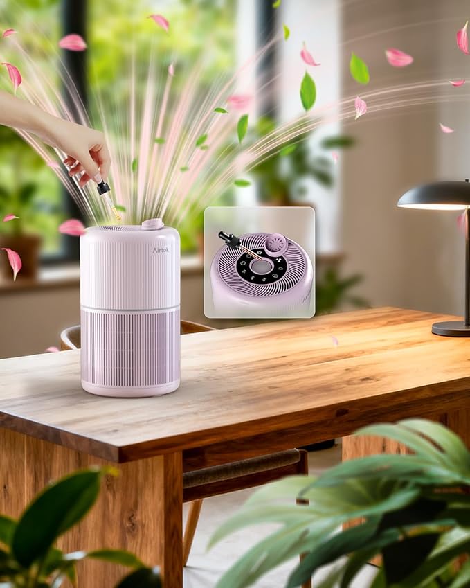 2 Pack Air Purifier for Home Bedroom with H13 True HEPA Filter for Smoke, Smokers, Dust, Odors, Pollen, Pet Dander | Quiet 99.9% Removal to 0.1 Microns | Purple Available for California