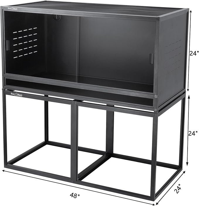Enclosure Stand 48x24inch for Off-Floor Placement and Stunning Display-Elevate Your Reptile's Home 24 inches Height(Black)