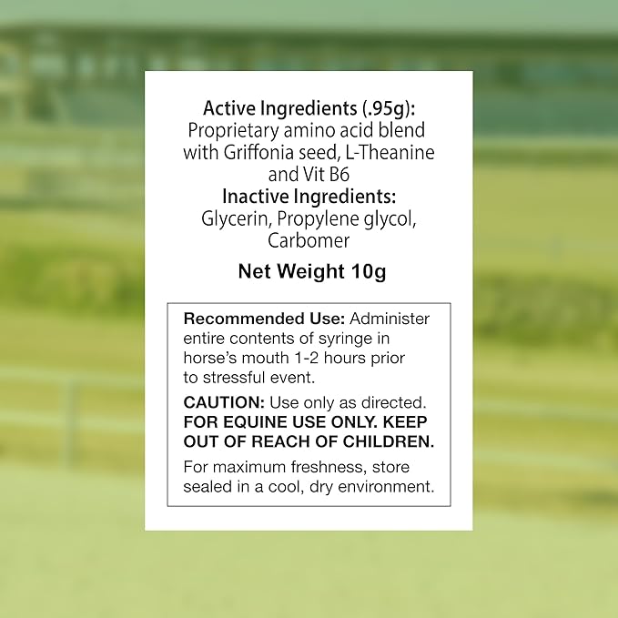 SynChill AF Calming Gel for Nervous Horses - Single Serving - Advanced Formula with L-Theanine, Increased Potency, 100% Natural Supplement, Disposition & Confidence Support for Horses - 10 Pack