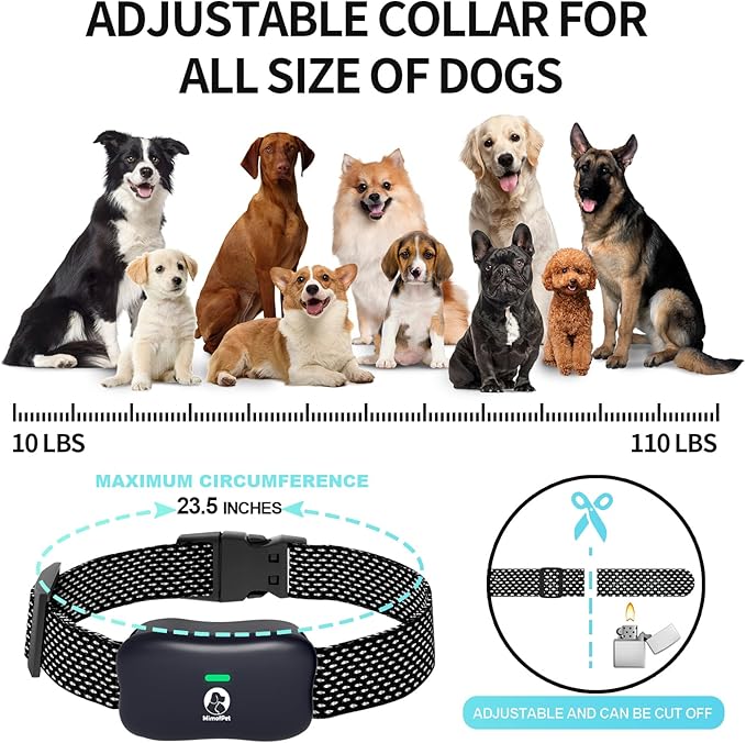 MIMOFPET Wireless Dog Fence System with Training Remote - Up to 3500ft Adjustable Electric Fence,Waterproof Training Collar Rechargeable,Pet Containment System for Large Medium Dogs