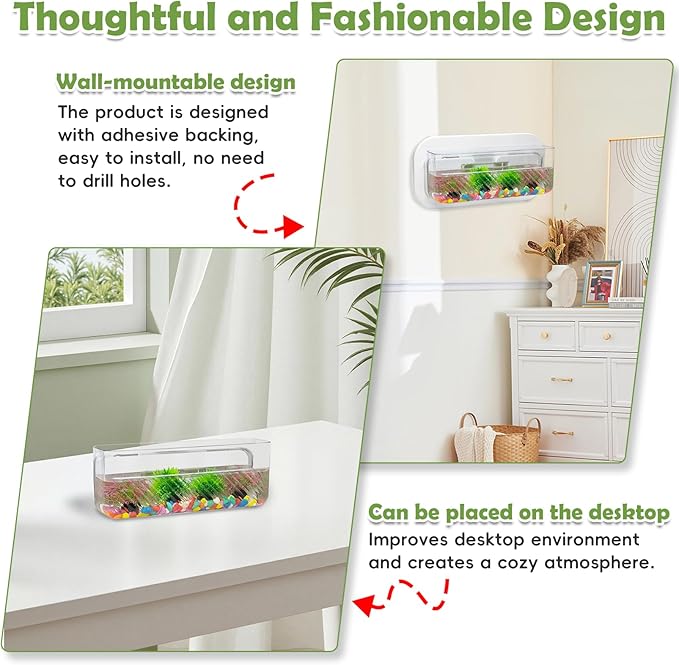 kathson Acrylic Wall Hanging Fish Bowl Wall Mounted Fish Tank Planter Fish Bubble Hanging Aquarium Hydroponic Plant Pot Betta Fish Tank Bowl for Home Decor Pot Decoration Planter