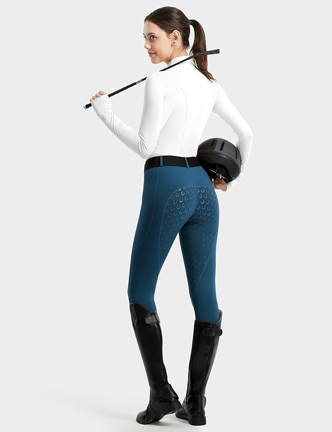 FitsT4 Sports Women's Full Seat Riding Tights Active Silicon Grip Horse Riding Tights Equestrian Breeches