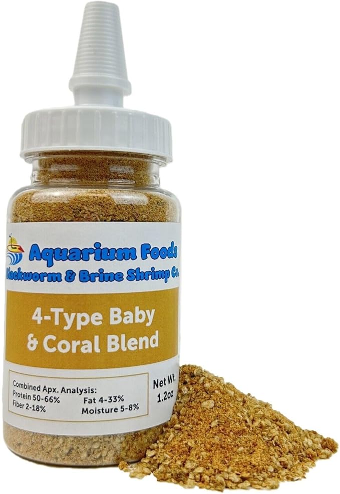 Aquatic Foods Inc. 4-Type Mixed Blend of Cyclops, Daphnia, Rotifers, Ready to Eat Brine Shrimp Eggs for Tropical Fish Fry, Babies, Guppies, Tetras, Bettas, Nano Fish…1.2oz Squeeze Bottle