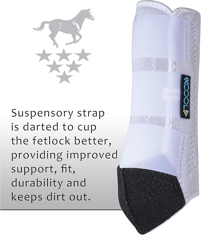 Professional's Choice 2XCOOL Sports Medicine Horse Boots | Protective & Breathable Design for Ultimate Comfort & Durability in Active Horses | Value 4 Pack | Large White