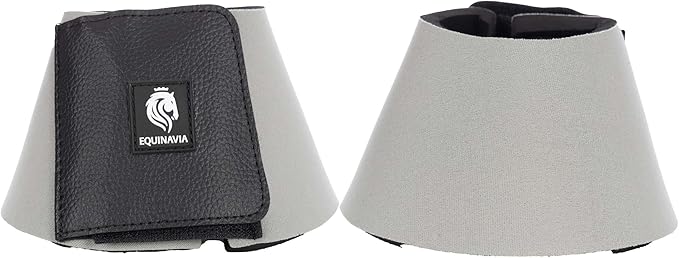 Equinavia Toki Bell Boots for Horses | Neoprene Overreach Boots - Steel Grey - XL