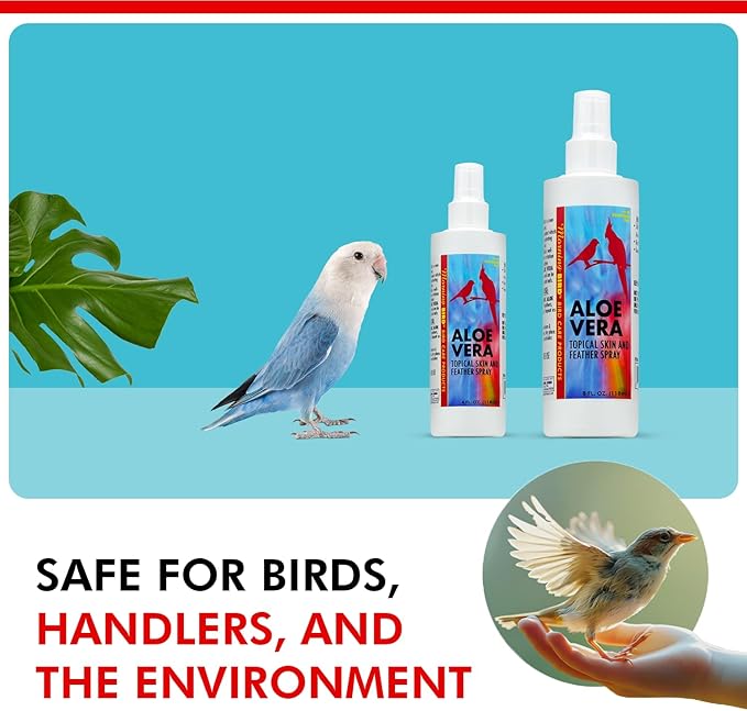 Morning Bird Aloe Vera Spray – Natural Cleaner Spray for All Birds – Soothes Dry Skin & Supports Healthy Skin – Easy-to-Use Spray Bottle for Gentle Hydration & Skin Relief 4 Fl Oz