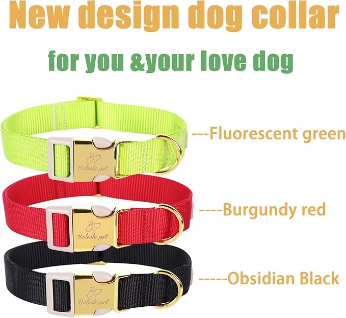 Nylon Dog Collar - Adjustable Burgundy Red Soft Webbing Dog Collars for Small Medium Large Dogs Boy Girl Puppy Collar with Safety Metal Buckle XS
