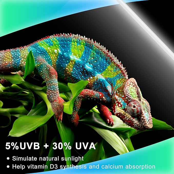 LUCKY HERP 2 Pack T5 UVB 5.0 Reptile Light 39W, UVA UVB Fluorescent Lamp Tube, UVB Lighting Bulb for Turtles, Chameleon, Tortoises, Lizard