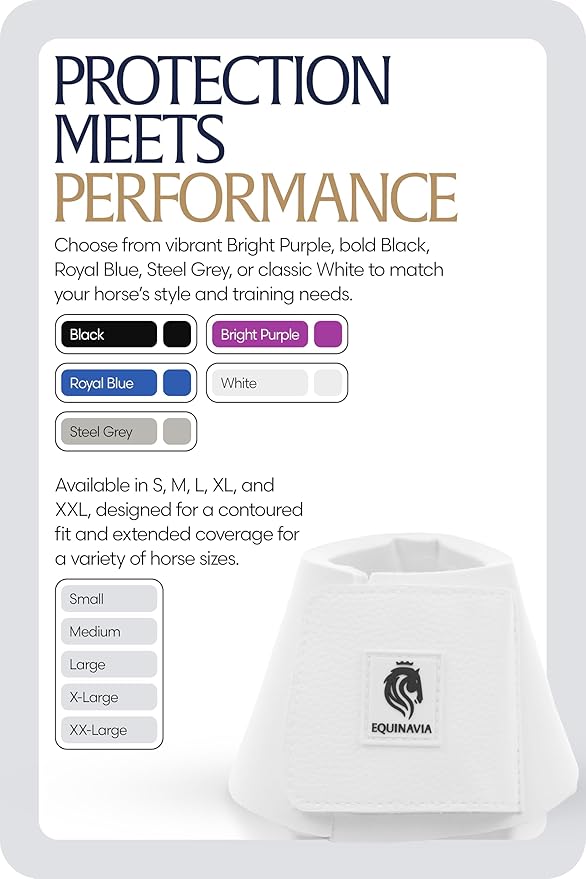 Equinavia Toki Bell Boots for Horses | Neoprene Overreach Boots - White - L