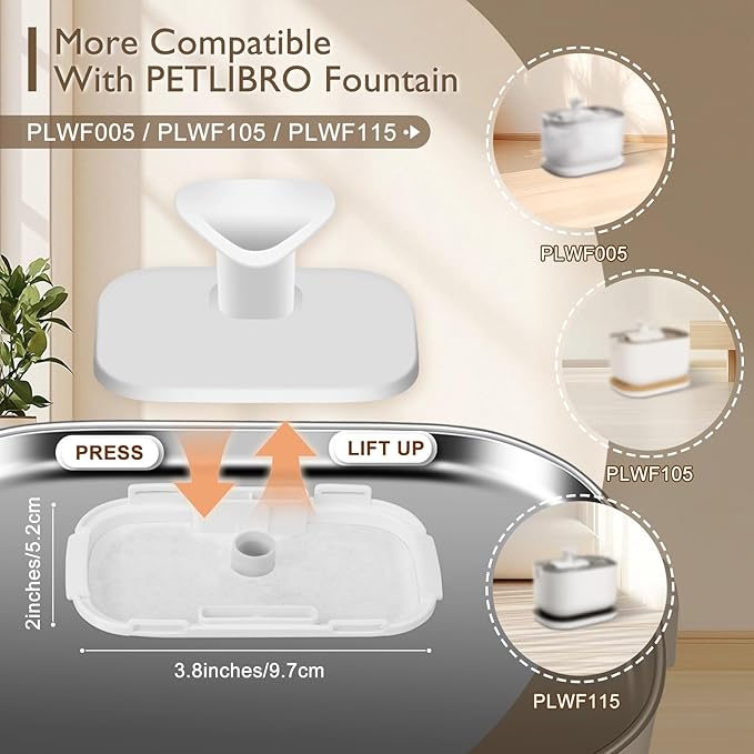 SORON 20 Packs Filter Replacement Compatible with PETLIBRO Cat Water Fountain PLWF005/PLWF105/PLWF115/PLWF106/PLWF116/PLWF305, Upgrade Replacement Filters Fit Pet libro Water Fountain, Easy to Install