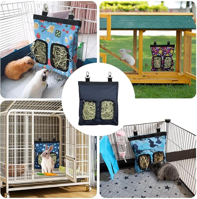 Guinea Pig Hay Feeder, Hanging Rabbit Hay Feeder Bag for Guinea Pigs Bunnies Chinchillas. Greencherries
