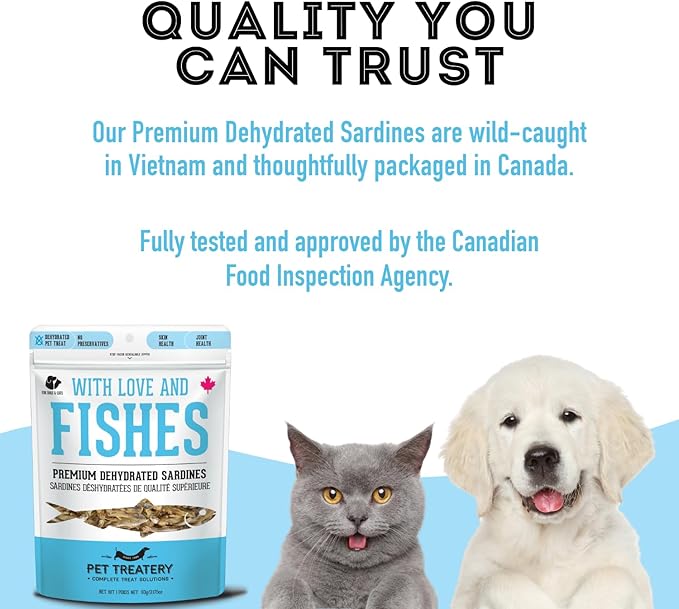 The Granville Island Pet Treatery Sardines for Dogs & Sardines for Cats (6.3 o.z.) - Dehydrated Single Ingredient Dog Treats - All Natural Dog Treats, Grain Free – Training Treats