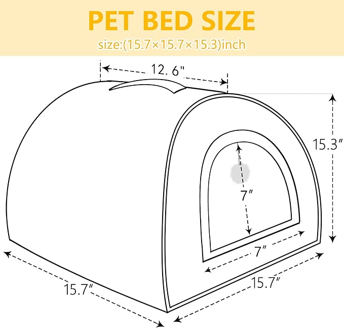 Cat Bed for Indoor Cats，Foldable cat cave，Anti-Slip & Water-Resistant Bottom，cat Houses for Indoor Cats or Small Dogs, Kitten Tent, Rabbit Bed，2 in 1 pet Bed (Pink)