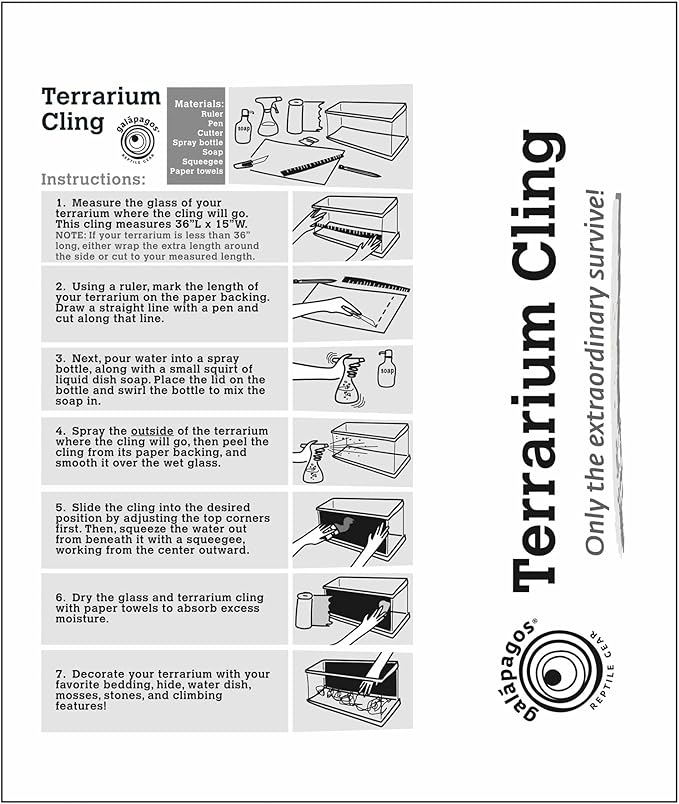 Galápagos (05421) Terrarium Cling | Hi-Resolution Aquarium & Reptile Tank Backdrop | Static Vinyl Clings for Bearded Dragon, Gecko, Turtle, Snake, and Lizard Enclosures, 15" x 36", Forest