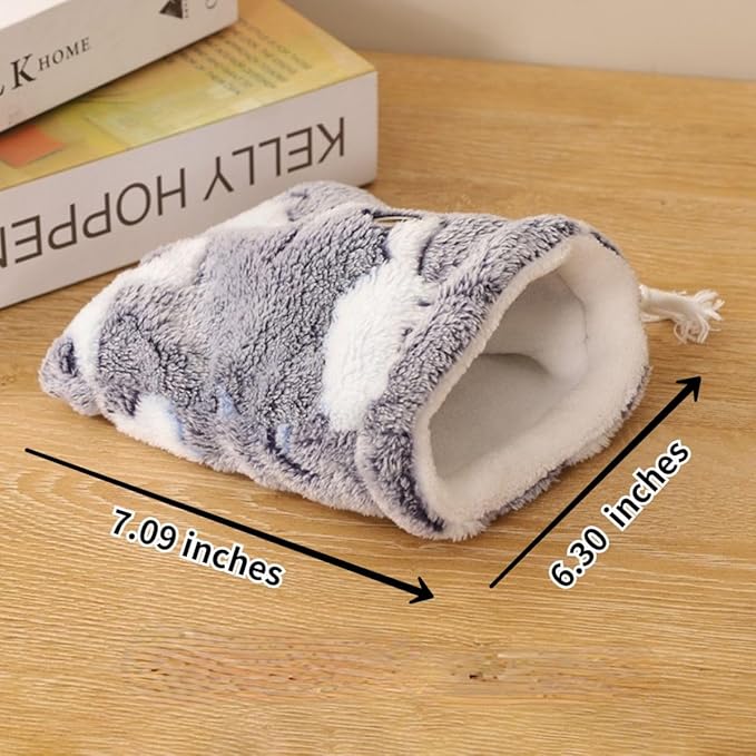 Sugar Glider Bonding Pouch Carrier Bag, Small Animals Sleeping Pouch Bag with Breathable Vent and Drawstring, Portable Travel Bag for Sugar Glider Rat Squirrel Guinea Pig Birds Parrot (Gray)