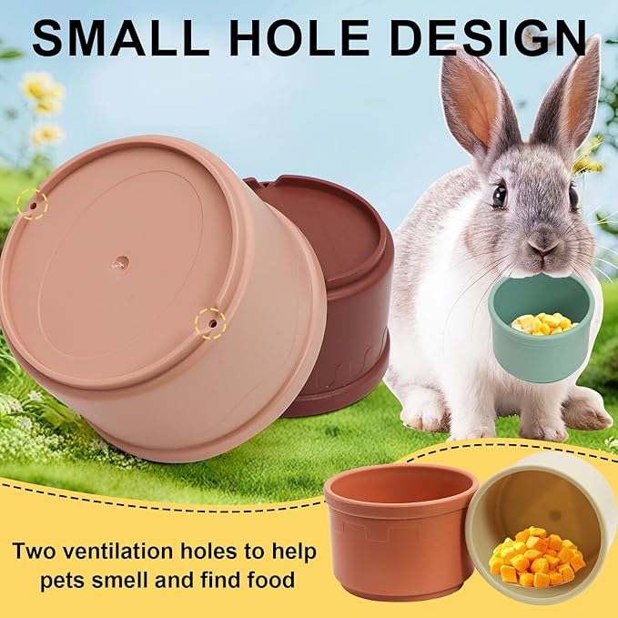 8 PCS Bunny Toys Stacking Cups Bunny Cups Stackable Guinea Pig Stacking Cups Colorful Reusable Rabbit Toys for Rabbit Guinea Pig Hiding Food Playing