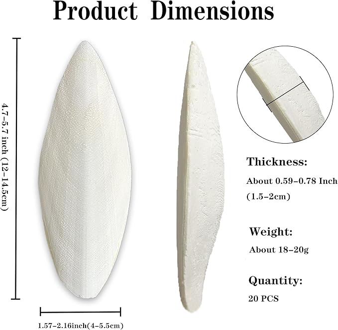 Bird Cuttlebone for Parakeets Cuttlebone for Birds - 100% Natural Cuttlefish Bone Bulk Chew Toy Bird Bites Calcium Stone for Canaries Tortoises,Snails,Reptiles,Parrots,Cockatiel
