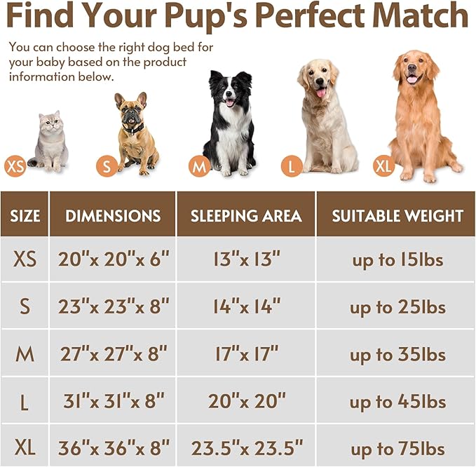 JOLLYVOGUE Calming Dog & Cat Bed for Small Dogs, Anti-Anxiety Donut Cuddler Cozy Soft Round Bed with Anti-Slip Bottom, Fluffy Faux Fur Plush Cushion Beds for Small Medium Dogs (23")