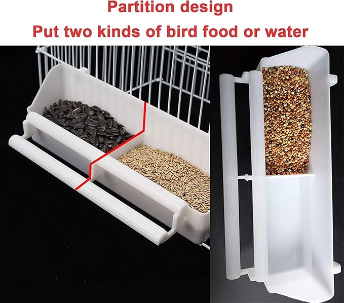 X-Large Double Durable Stackable Two Separate 3-Levels Bird Parrot Cages Side Breeding Nest Box Doors Easy Clean Pull Out Metal Grate and Tray with Detachable Stand on Wheels