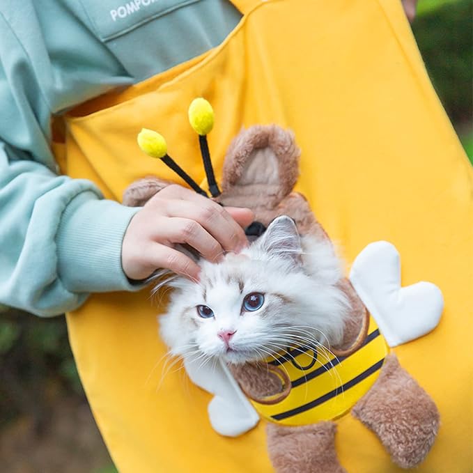 Pet Canvas Shoulder Carrying Bag, Cute Dinosaur Shaped Cat Carrier, S Size Portable Kitten & Puppy Tote, Cozy Carriers for Small Dogs, Cats, and Pets, Handbag for Outdoor, Shopping, and Camping