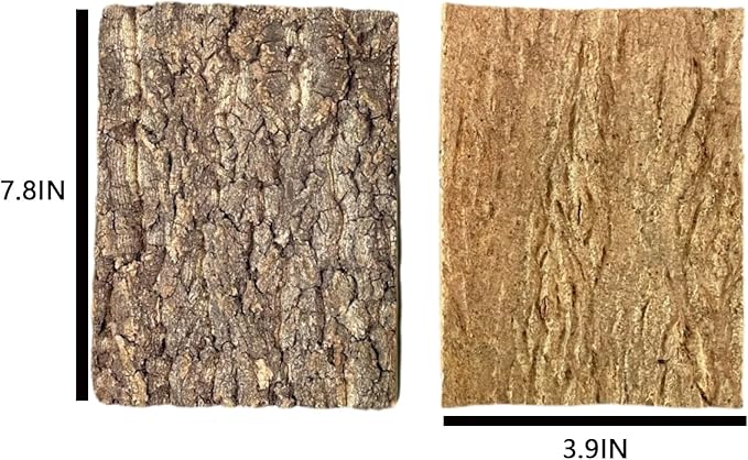5 Pack Reptile Cork Bark Bulk Reptile 3.93x7.87inch Bark Bedding Natural Flat Cork Wood Pieces Terrarium Substrate Tank Supplies for Bearded Dragon Snake Spiders Hermit Crabs Geckos ，Tortoise，Reptiles
