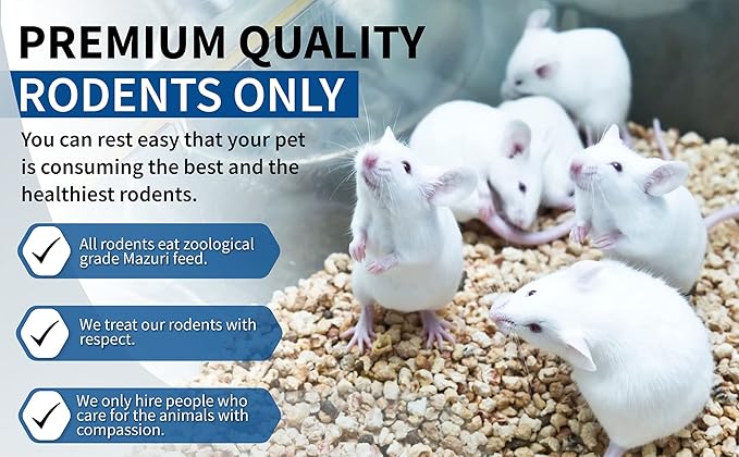 MiceDirect EST. 2003 50 Frozen Mice Weanling Feeders Snake Food for Juvenile Red Tail Boas Ball Python Adult Milk Snakes Corn Sand Boa (2-2.5 in) (650 Grams Min)