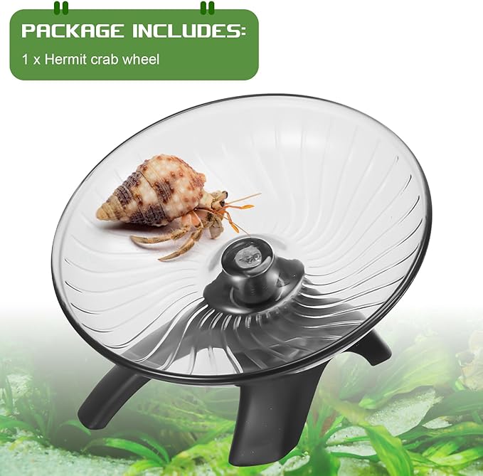 Poen Hermit Crabs Exercise Wheel Toy 4.13 x 2.95 x 3.34 Inch Silent Hermit Crab Running Tank Accessories Hamster Wheel Flying Saucer Small Animal Running Wheels(4.13 x 2.95 x 3.34 Inch)