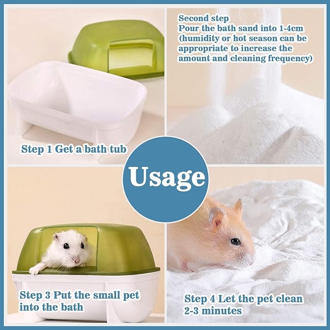 Sukh 14 OZ Hamster Sand Bath - Whit Fine Sand Hamster Bedding Reptile Silica Sand Gerbil Hideout for Hamster Chinchillas Gerbil Syrian Mice Small Animals Small Pets