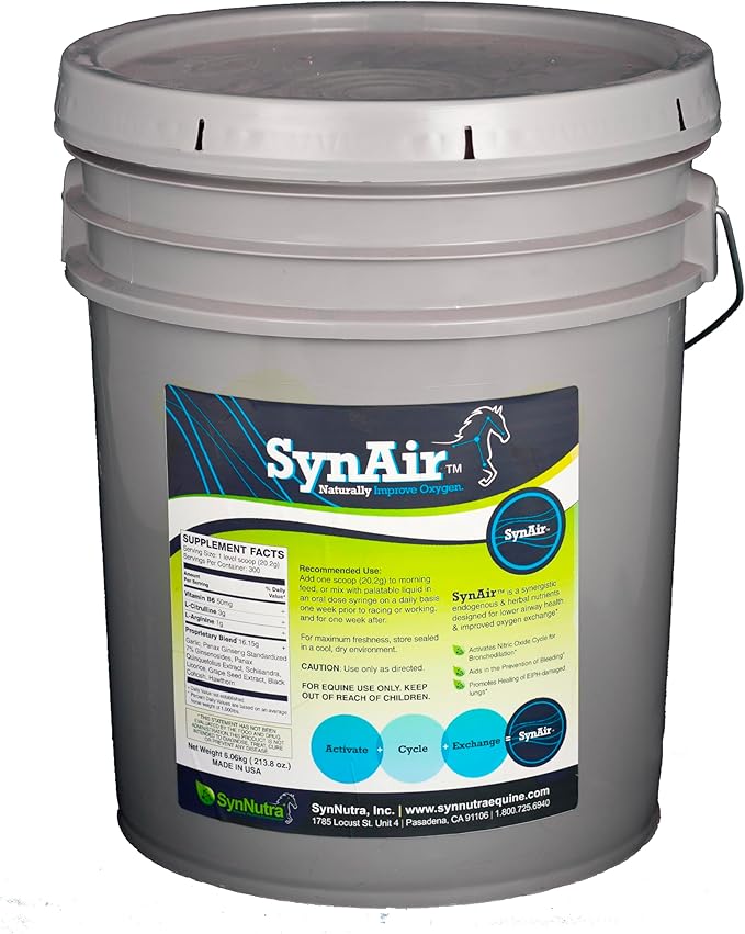 SynNutra Equine SynAir – Natural EIPH Management & Lung Support for Horses – Drug-Free Formula to Promote Airway Health & Recovery – Made in USA
