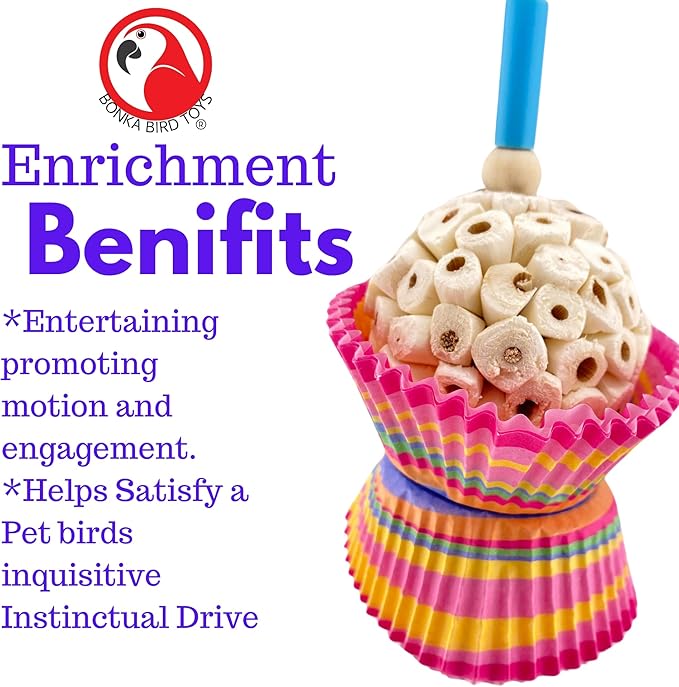 Bonka Bird Toys 1925 Cake Natural Sola Shred Forage Chew Treat Parrot Parrotlet Budgie Cockatiel Parakeets and Other Similar Birds (Pack of 2)