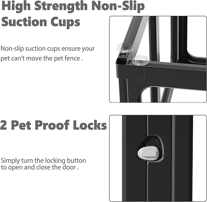 Clear Acrylic Dog Playpen with Door, for Puppy Cat Rabbit Transparent Pet Pen, Dog Playpen Indoor, Dog Fence, Easy Assemble & Cleaning Dog Pen for Small & Medium Dogs