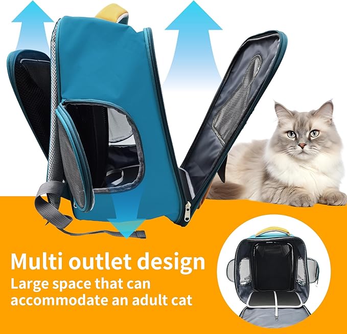 Cat Backpack Carrier,Soft Cats Carrier with Breathable Mesh,Pet Carrier for Small Dog Up to 16lbs,Dog Carrier Backpack,Durable Oxford Fabric for Outdoor&Travel