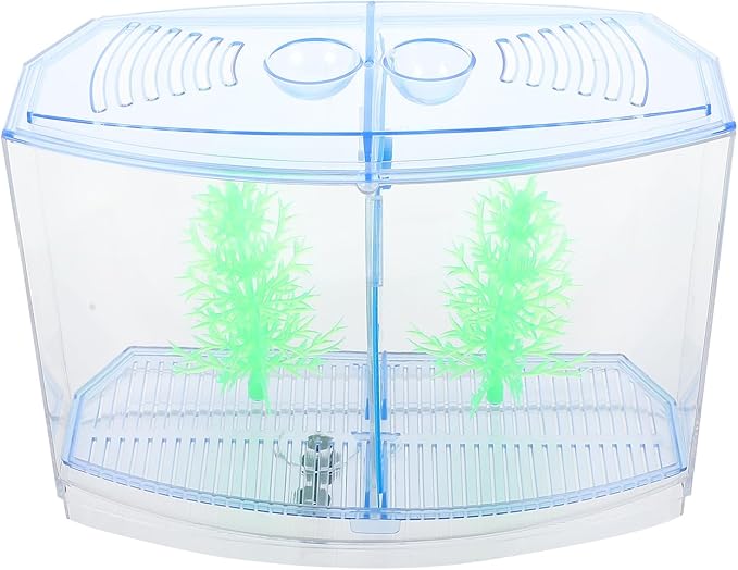 Mipcase Small Betta Fish Tank Mini Goldfish Tank with Divider Acrylic Small Aquarium for Shrimp Beta Fish