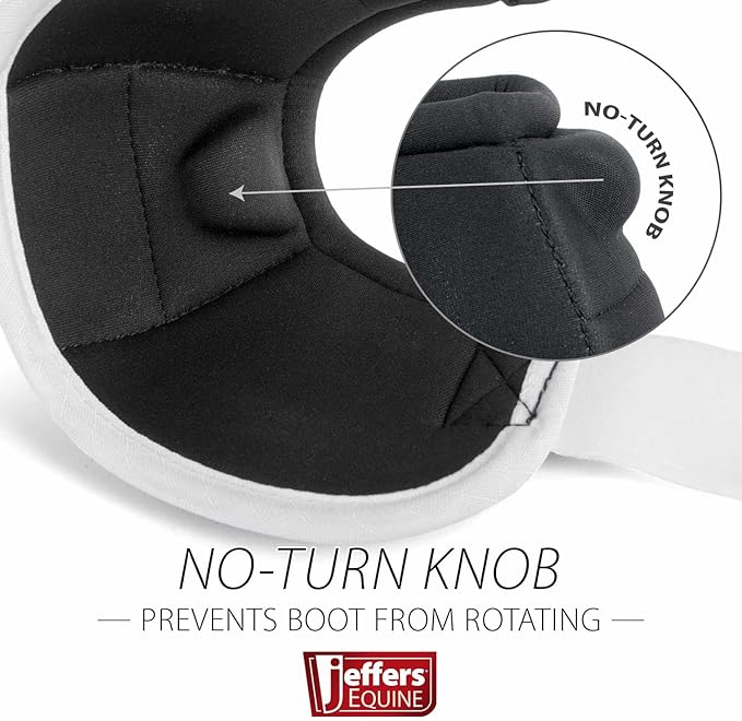 Jeffers Equine No Turn Bell Boots for Horses - White, Large | Shock Absorbing Hoof Protection | Secure Double Hook & Loop Closure, Perfect for Travel, Turnout, Training, & Riding - 1 Pair