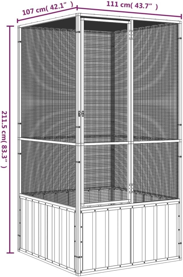Large Flight King Bird Cage, Steel Bird Cage Flight Cage for Cockatiels African Parakeets Green Cheek Conures Pigeons Parrot, Gray 43.7"x42.1"x83.3",-970