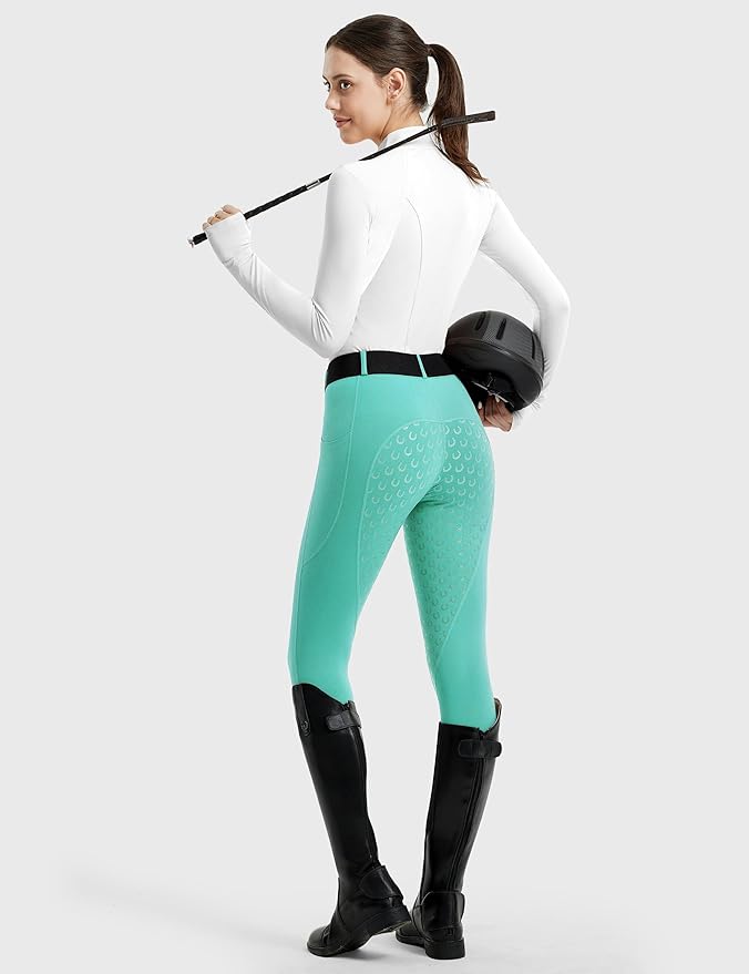 FitsT4 Sports Women's Full Seat Riding Tights Active Silicon Grip Horse Riding Tights Equestrian Breeches