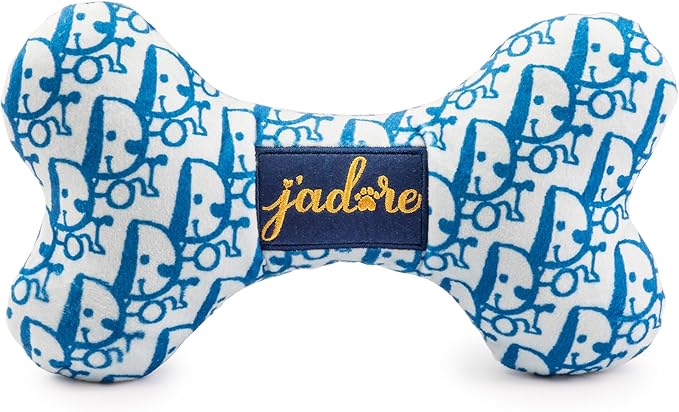 Haute Diggity Dog Dogior Bone, Plush Designer Dog Toys with Interactive Squeaker, Stimulating Pet Enrichment, Machine-Washable & Safe Materials for All Breeds, Size Large