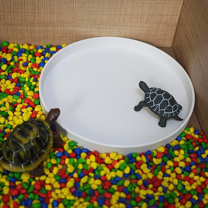 Reptile Food Bowl OMEM Water Dish,Feeding Dish, Birds Bowl (S, White)