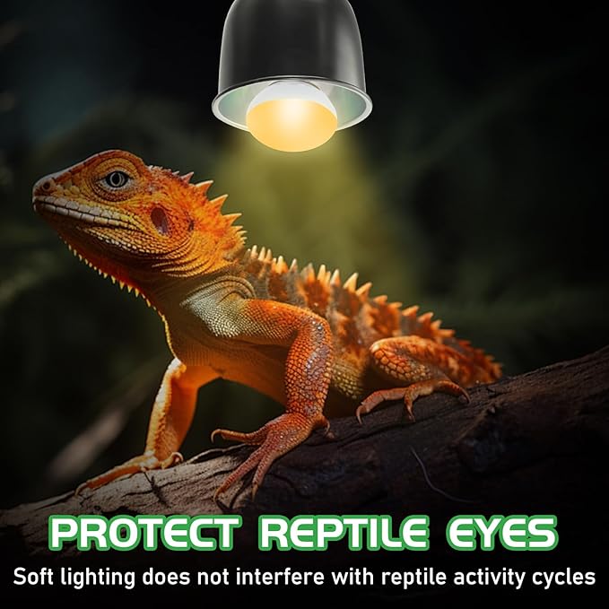 Reptile Heat Lamp Bulbs, UVA Reptile Heat Bulb 2 Pack, 40 Watt Heat Light Bulbs, Daylight Basking Spot Light for Lizard, Bearded Dragon, Snake, Gecko