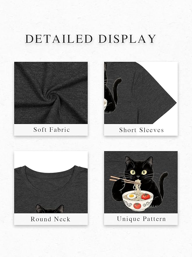 Cat Shirts for Women Oversized Cat Mom Shirt Animal Print Tops Cute Teen Clothes Casual Graphic Tees