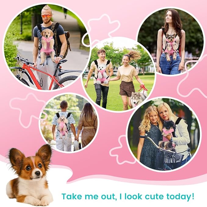 Mosago Dog Backpack Carrier, Thick Straps & Cushion, Pet Sling Front Backpacks for Small Medium Dogs 4-7 Lbs, Legs Out, Adjustable Wearable Puppy Chest Travel Bag, Easy-Fit for Hiking/Walking/Camping