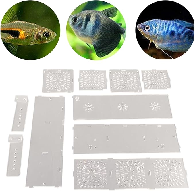 Fish Breeding Box, Acrylic Transparent Fish Breeding Isolation Box Aquarium Hatchery Incubator Holder Fish Separation Breeder Box, with Hook and Sucker Design (30CM*10CM*10CM)