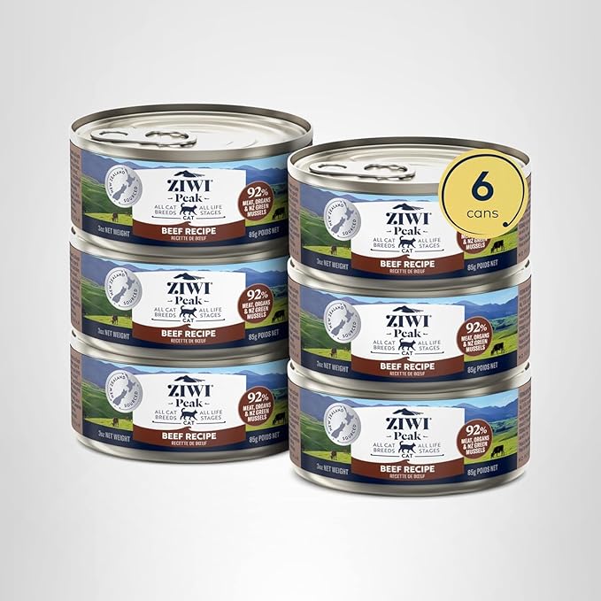 ZIWI Peak Wet Cat Food – All Natural, High Protein, Grain Free, Limited Ingredient, with Superfoods (Beef, Case of 6, 3oz Cans)