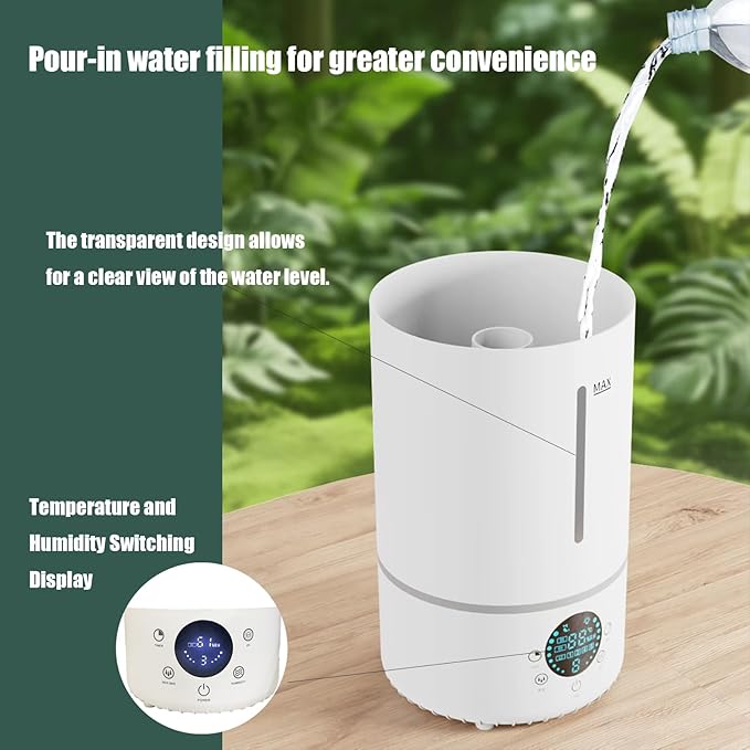 Humidifier for plants, Reptile fogger,4L,Dual Tank Mode & Dual Probes with Constant Humidity Setting,35H Runtime, Remote Control, for Reptile Terrariums & Indoor Houseplants