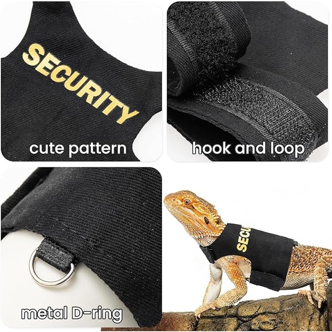 Bearded Dragon Carrier Backpack with Security Printing Harness Set, Reptile Lizard Travel Carrier (Grey, Mommy Harness)