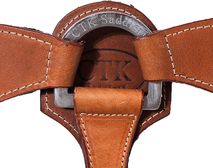 Western Horse Breast Collar - Hand-Tooled Leather Tack for Barrel Racing, Roping & Trail Riding - Durable Adjustable Fit - Rodeo & Show-Quality Equestrian Gear