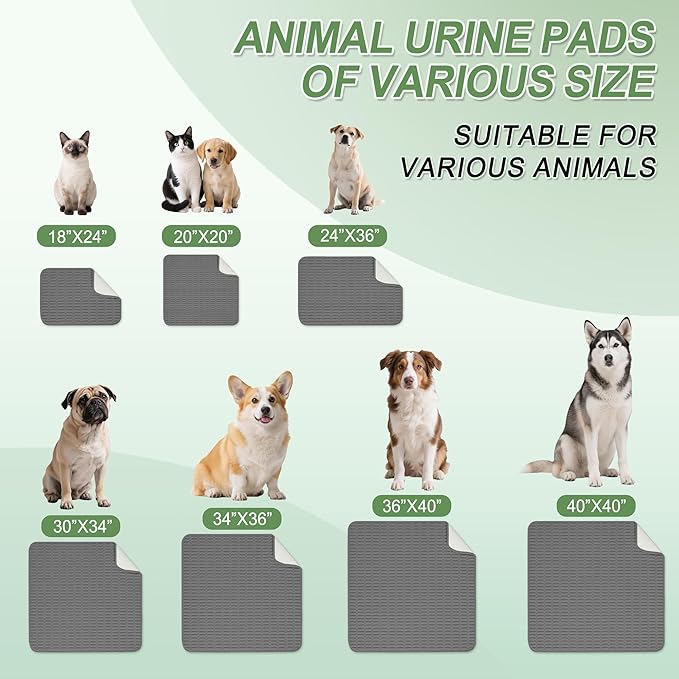 Washable Pee Pads for Dogs, 2 Pack Reusable Puppy Pads Dog Pads, Non-Slip Dog Pee Pads, Leakproof Pet Pee Pads Wee Wee Pads for Dogs. (Dark Grey, 20"x20"(Pack of 2))