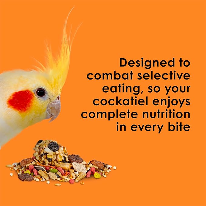 Kaytee Fiesta Cockatiel Food, Nutritious and Fun Blend, Supports Skin, Feather, Digestion, Brain and Heart Health, 2.5 pounds